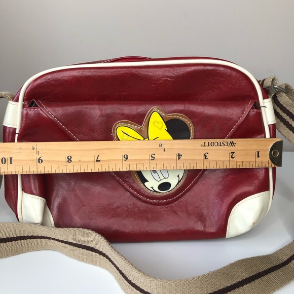 Vintage Disney Minnie Mouse 80s Red Faux Leather Crossbody Bag - Picture 14 of 15